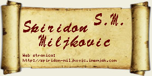 Spiridon Miljković vizit kartica